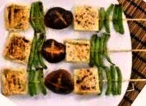 素食香菇串燒食譜-健康素食香菇沙茶醬串燒做法料理:素食香菇沙茶串燒養生保健康好吃不油膩!